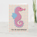 Search for seahorse birthday cards Blue