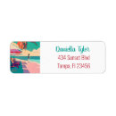 Search for peach and blue return address labels Pastel