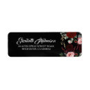 Search for black floral return address labels Fall