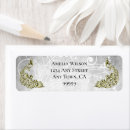 Search for gold peacock return address labels Leaves