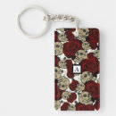 Search for red and white rose key rings Elegant