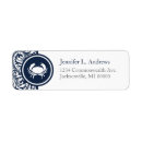 Search for navy blue damask return address labels Swirls