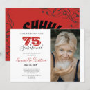 Search for floral 75th birthday invitations Red