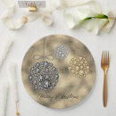 Search for elegant christmas paper plates Gold glitter