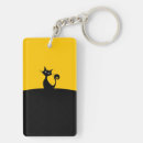 Search for cat silhouette key rings Black