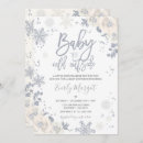 Search for silver white baby shower invitations Snowflakes