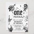 Search for one rocks 1st birthday invitations Electric guitar