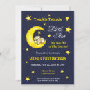 Search for moon 1st birthday invitations Whimsical