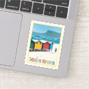 Search for vintage travel design stickers Beach