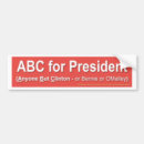 Search for anyone but hillary bumper stickers President