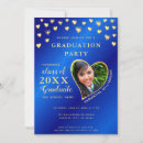 Search for royal blue and gold graduation invitations Elegant