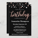 Search for rose gold and black birthday invitations Milestone