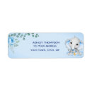 Search for floral elephant return address labels Blue