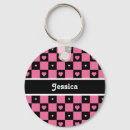 Search for chequered round key rings Hearts