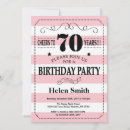Search for pink 70th birthday invitations Cheers to 70 years