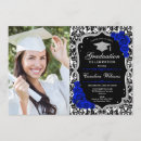 Search for silver and blue graduation invitations Picture