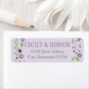 Search for purple floral wedding return address labels Purple bridal shower