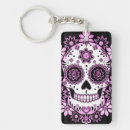 Search for dia de los muertos rectangular key rings Skull