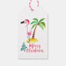 Search for tropical christmas gift tags Pink flamingo