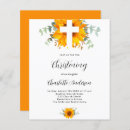 Search for sunflowers christening invitations Cross