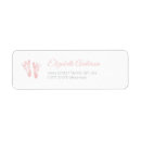 Search for footprints return address labels Girl baby shower