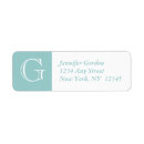 Search for blue monogram return address labels Letter