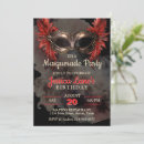 Search for red masquerade mask invitations Gold