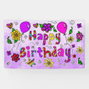 Search for happy birthday in purple banners Flowers