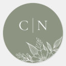 Search for monogram floral wedding stickers Simple