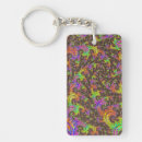 Search for psychedelics rectangular key rings Hippie
