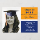 Search for orange and blue graduation invitations College