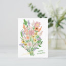 Search for happy birthday wildflowers postcards Watercolor
