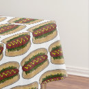 Search for mustard tablecloths Hot dog