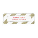 Search for gold stripe return address labels Sparkly
