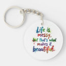 Search for life is beautiful key rings Typography