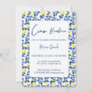 Search for lemon baby shower invitations Elegant italy mediterranean beach