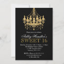Search for black gold chandelier party invitations Formal