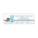 Search for blue brown return address labels Boy baby shower