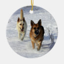 Search for german shepherd christmas tree decorations snow