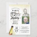 Search for retro 50th birthday invitations Black and gold