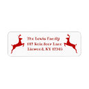 Search for reindeer antlers return address labels Red and white