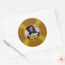 Search for gold record round stickers Old school
