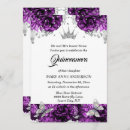 Search for purple silver quinceanera invitations Tiara