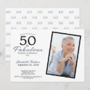Search for 50 and fabulous invitations Blue