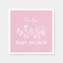 Search for pink baby shower napkins Hand drawn