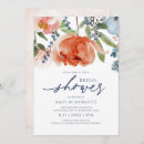 Search for blue and orange bridal shower invitations Watercolor