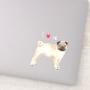 Search for i love my pug stickers Heart