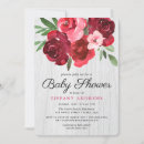 Search for red rose baby shower invitations Rustic