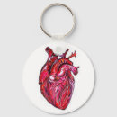 Search for anatomical heart key rings Red