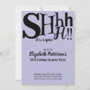 Search for purple surprise party invitations Calligraphy